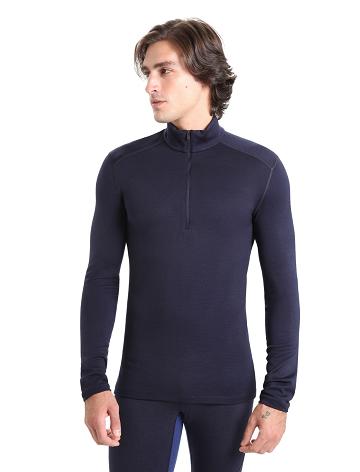 Midnight Navy Icebreaker Merino 260 Tech Long Sleeve Half Zip Thermal Top Men's Base Layers | AU 1385OKIR